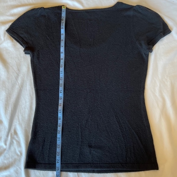 Black Short Sleeved Sweater by East 5th LG Scoop Neck Comfy Soft Acrylic - Picture 9 of 10